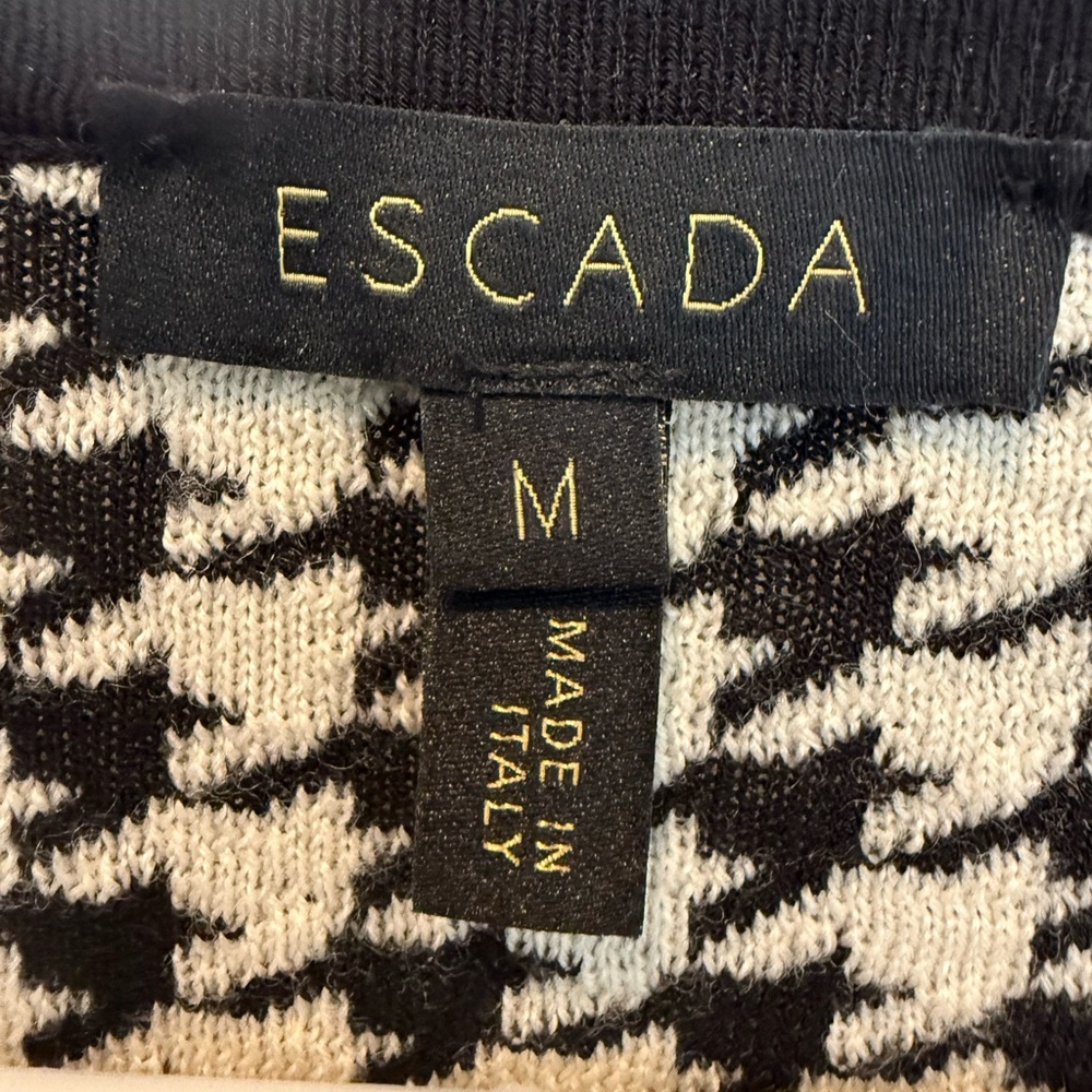 💋 Escada Black and White Houndstooth Sweater 177 - Picture 4 of 8